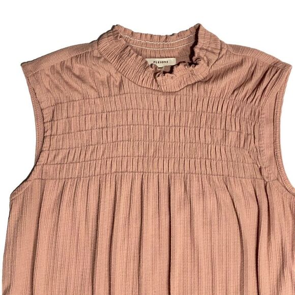 Pleione Textured Mock Neck Sleeveless Blouse Size Medium - Picture 2 of 8